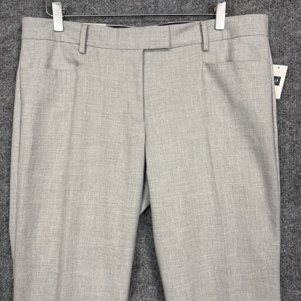 Gap Pants Womens 12 Grey Modern Boot Light Heather Career High Rise Stretch NWT - Picture 2 of 16